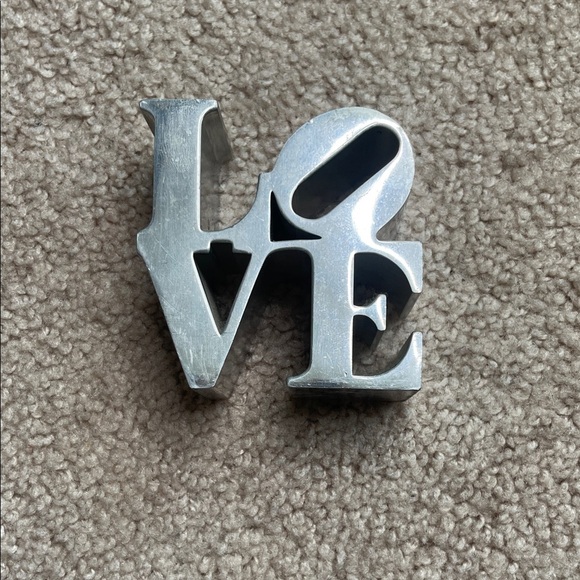 Modern Silver LOVE Sculpture - Picture 1 of 5